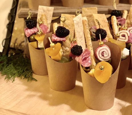 Cheese and charcuterie cups